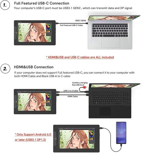 تابلت رسم VEIKK VK1200 V3 مع شاشة، شاشة قلم رسم رسومات مغلفة بالكامل مقاس 11.6 بوصة، حساسية ضغط 8192، مع حامل واحد، قلمين وقفاز واحد in Kuwait
