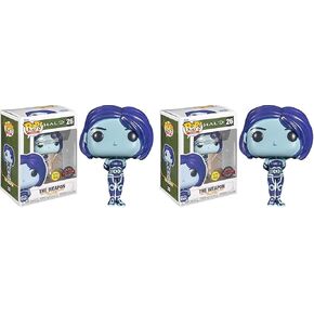 Funko POP! : Halo Infinite The Weapon #026 Glow in The Dark Exclusive Vinyl Figure Protector and Box Include, Blue, Small 3.85in
