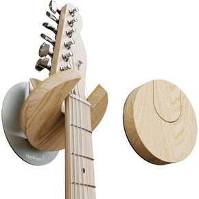 Openhagen World’s Only - Collapsible Electric Guitar Hanger and Wall Mount Bracket Holder for Guitars and Basses - Danish Design - Space Saving - Wooden - Oak Color - Scratch Proof
