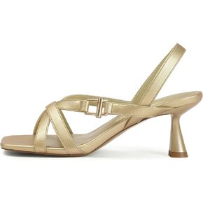 Heeled Sandals for Women with 2.5 IN kitten Heel, Square Toe Slingback Heels, Cute and Elegant Summer Heels, PU Leather/Patent Leather Heels