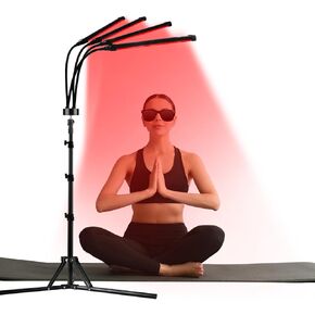 Red Light Therapy for Body, 180 LEDs Red and Blue Light Therapy Lamp with Tripod, 3-in-1 Chip Designed 415nm＆660nm＆850nm Infrared Light Therapy for Face