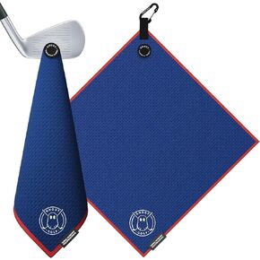 Ghost Golf Magnetic Towel (Greenside) - Premium Ultra-Absorbent Microfiber Golf Towel with Magnet for Golf Carts or Clubs - 18" x 18" Golfing Gear - Waffle Weave Pattern (Neon Green)