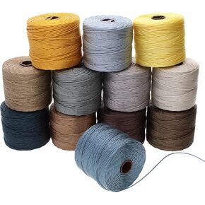 Beadsmith S-Lon #18 Cord, Multipack with 12 Spools (Spring Mix), Ideal for Stringing Beading Crochet and Micro-Macrame Jewelry