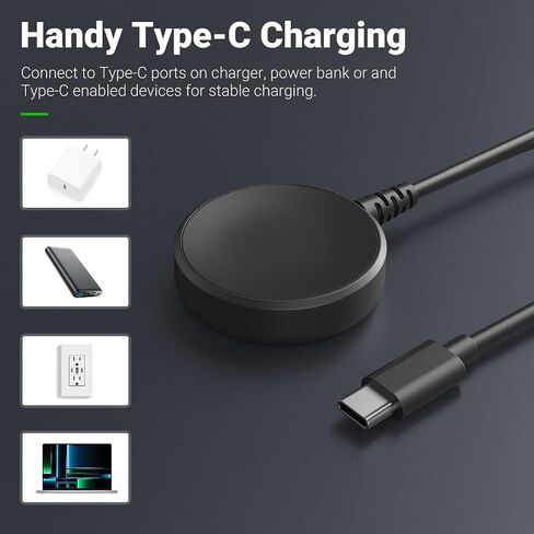 MoKo Charger Compatible with Samsung Galaxy Watch Ultra/Watch 7/Watch FE/Watch 6/6 Classic/Watch 5/5 Pro/4/4 Classic/3/Watch Active 2/1, Magnetic Charging Dock with 1M USB Charging Cable, B in Saudi Arabia