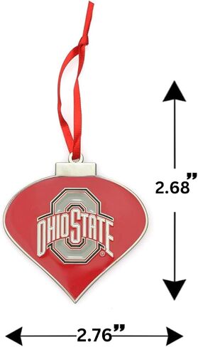 Ohio State Buckeyes Heart Christmas Metal Ornament in Saudi Arabia