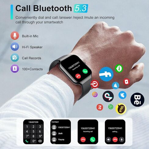 Smart Watches for Men/Women, 1.96'' Alexa Built-in Fitness Tracker Watch with Bluetooth Calls in Saudi Arabia