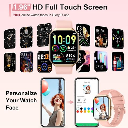 Smart Watches for Men/Women, 1.96'' Alexa Built-in Fitness Tracker Watch with Bluetooth Calls in Saudi Arabia