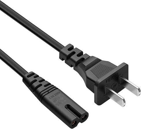 TV Power Cord 6.6ft Cable for TCL LG JVC Sony Samsung Toshiba Sharp, LED LCD Insignia Sharp Toshiba JVC Hisense Electronics UN65KS8000FXZA UN40J5200AFXZA 43UH6100 and Other 8-Type Interface Devices in Saudi Arabia