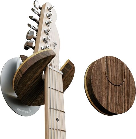 Openhagen World’s Only - Collapsible Electric Guitar Hanger and Wall Mount Bracket Holder for Guitars and Basses - Danish Design - Space Saving - Wooden - Oak Color - Scratch Proof in Saudi Arabia