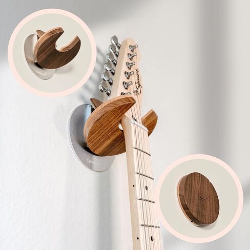 Openhagen World’s Only - Collapsible Electric Guitar Hanger and Wall Mount Bracket Holder for Guitars and Basses - Danish Design - Space Saving - Wooden - Oak Color - Scratch Proof in Saudi Arabia