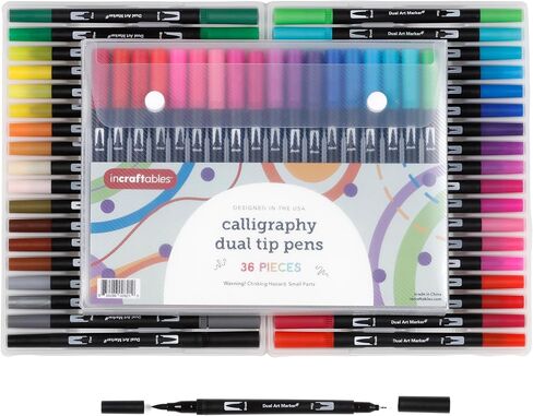 Incraftables Outline Glitter Markers (12 Colors). Shimmer Double Line Pens. Self Metallic Outline Markers Set for Kids & Adults. Super Squiggle Metallic Marker Pens for Crafts, Greeting Card & Drawing in Kuwait