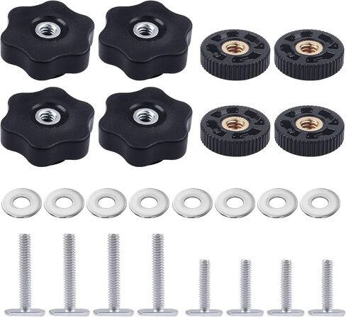 6 Pack T Track Knob Kit, 6 Star Knob, 1/4-20 Threaded bolts and Washers, T Track Bolts, Track Accessories for Woodworking Jigs and Fixtures in Saudi Arabia