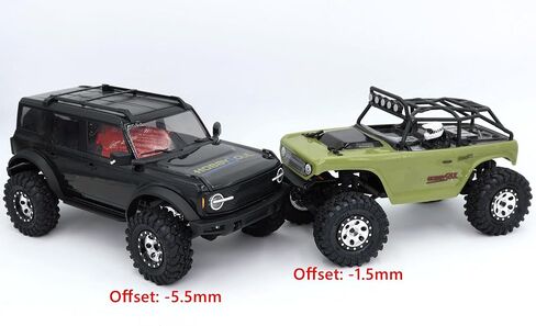 hobbysoul Adjustable Offset 1/24 Wheels and Tires Silver Color, 1.0 Tires & Negative Offset Heavy 1.0 Beadlock Wheels Rims for 1:24 RC Crawler Axial SCX24 & 1/18 TRX4M,(4-Pack, Assembled) in Saudi Arabia