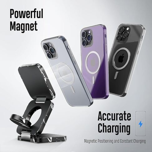 X55 Nature Series Fast Wireless Charger, Magnetic Foldable 3 in 1 Charging Station for iPhone 15/14/13/12/Pro/Plus/Pro Max, 5W Portable Charger for Apple Watch9/8/7/6/5/4/3/2/SE, for Airpods in Saudi Arabia