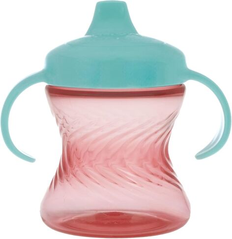 Nuby Easy Grip 2 Handle Hard Spout 7oz Sippy Cup, Vari-Flo Valve for Controlled Sipping & Dual Handles for Little Hands, 3 pack, 4+M, Girls in Saudi Arabia