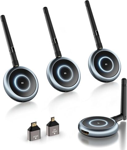 TIMBOOTECH Wireless HDMI Receiver - Up to 4 Receivers, Plug and Play, 5.8G HDMI Wireless Extender for PC, Laptop, Camera, Cable Box to Multiple TVs, Monitors, Projectors - 165FT/50M in Saudi Arabia