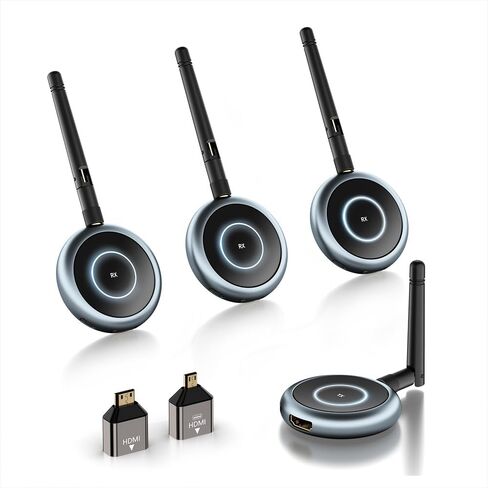 TIMBOOTECH Wireless HDMI Receiver - Up to 4 Receivers, Plug and Play, 5.8G HDMI Wireless Extender for PC, Laptop, Camera, Cable Box to Multiple TVs, Monitors, Projectors - 165FT/50M in Saudi Arabia