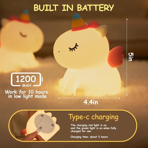 Night Light,LED Silicone Material, 3 Levels of Warm Light, Cute Animal Night Lamp for Kid's Room Decor in Saudi Arabia