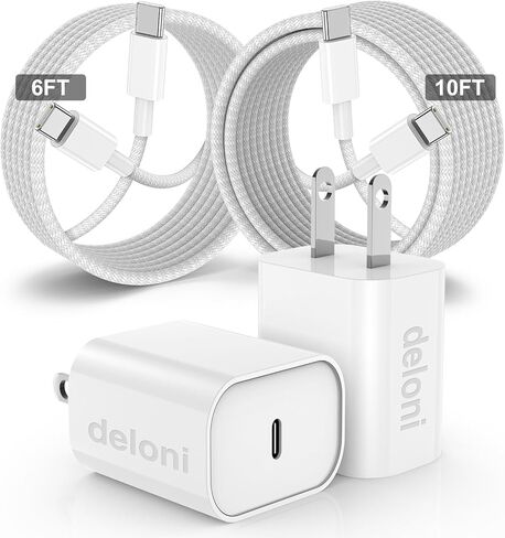 Fast Charger for iPhone 15 Charger Fast Charging 2Pack 6FT, 20W USB C for iPad Pro Charger Block with Type C to C Cable Charging for iPhone 15 Pro Max/15 Pro/15 Plus/Pad Pro 13/12.9/Air/Mini-Dark Gray in Saudi Arabia