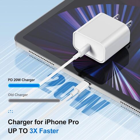 Fast Charger for iPhone 15 Charger Fast Charging 2Pack 6FT, 20W USB C for iPad Pro Charger Block with Type C to C Cable Charging for iPhone 15 Pro Max/15 Pro/15 Plus/Pad Pro 13/12.9/Air/Mini-Dark Gray in Saudi Arabia