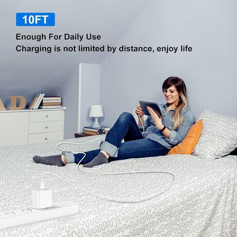 Fast Charger for iPhone 15 Charger Fast Charging 2Pack 6FT, 20W USB C for iPad Pro Charger Block with Type C to C Cable Charging for iPhone 15 Pro Max/15 Pro/15 Plus/Pad Pro 13/12.9/Air/Mini-Dark Gray in Saudi Arabia
