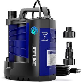 1/3HP Stainless Steel Sump Pump 1980GPH Submersible Pump with Float Switch, Portable Water Pump For Basemnet Pool Draining