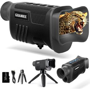 رؤية ليلية أحادية 1080 بكسل نظارات رؤية ليلية بالأشعة تحت الحمراء 10X نطاق رؤية ليلية تكبير رقمي مع بطارية مدمجة قابلة لإعادة الشحن 4000 مللي أمبير في الساعة مع بطاقة SD سعة 32 جيجابايت للصيد والتخييم in Kuwait