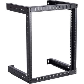 Kenuco 4U Adjustable Depth Wall Mount Open Frame Steel Network Equipment Rack 17.75 Inch Deep