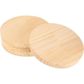 4 Pack 8 Inch Round Wooden Plaque, 3/4 Inch Thick Unfinished Wooden Circle Plaque, Natural Pine Wood Base for Craft Projects, Sign, Painting, Woodcarving, Engraving