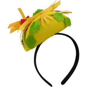 Nicky Bigs Novelties Hot Dog Hat- Mini Velvet Headpiece On Headband - Food Stand Vendor Hats - Party Supplies - Costume Accessory