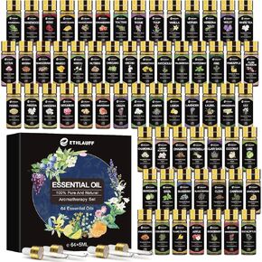 Essential Oils Set - 16x5ml Essential Oil for Diffusers for Home, Humidifier, Aromatherapy, Massage, Soap, Candle Making (0.17oz)