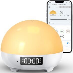 MAMIDOMO Baby Sleep Sound Machines, 34 Soothing Sounds White Noise Machine for Baby with Night Light Sleep Trainer, App Remote Control Alarm Clock Child Lock Function