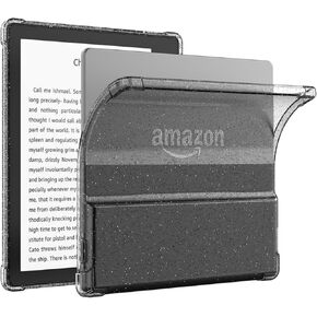 DaFong Hand-Strap Clear Case with 50 Sticker(Books Pattern) for 7" Kindle Oasis (10th Generation,2019 and 9th Generation,2017)，Thin Slim Lightweight Scratch Proof Silicone Rubber TPU (Transparent)