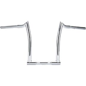 MoKitDora 10" Rise 1-1/4" Fat 1" Clamp Ape Hanger Chizeled Handlebar Z Bar for Harley Dyna Softail Sportster XL 883/1200, 1994-up Road King & 1998-2013 Road Glide, Gloss Black
