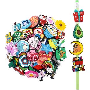 Pabucle 28PCS Concha Pencil Toppers,Cute Bad Bunny Pencil Topper for School Office Pen Decorate Studen Reward Gift