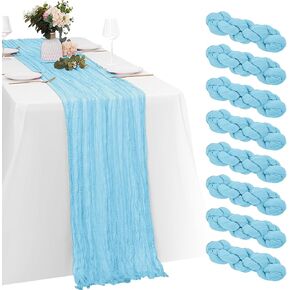 8 Pack Terracotta Cheesecloth Table Runners 35x120 Inch Gauze Table Runner Cheese Cloth 10FT Terracotta Table Runner Rustic Sheer Runner for Wedding Baby Shower Birthday Party Table Decor