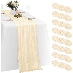 8 Pack Terracotta Cheesecloth Table Runners 35x120 Inch Gauze Table Runner Cheese Cloth 10FT Terracotta Table Runner Rustic Sheer Runner for Wedding Baby Shower Birthday Party Table Decor