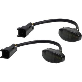 NJSBYL LED Side Marker Lamps for 2010-2014 Ford F150 SVT Raptor Pick Up Front Fender Flare Side Marker Lights Smoked Lens White LED Turn Signal Light Kits