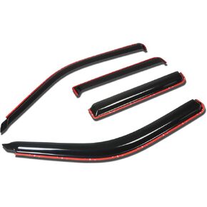 DNA MOTORING WVS-035 Dark Smoke Vent Window Visor Deflector Rain/Sun Guard, 4 Piece