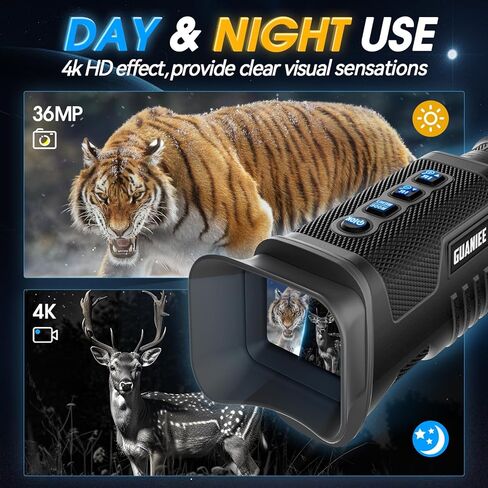 رؤية ليلية أحادية 1080 بكسل نظارات رؤية ليلية بالأشعة تحت الحمراء 10X نطاق رؤية ليلية تكبير رقمي مع بطارية مدمجة قابلة لإعادة الشحن 4000 مللي أمبير في الساعة مع بطاقة SD سعة 32 جيجابايت للصيد والتخييم in Kuwait