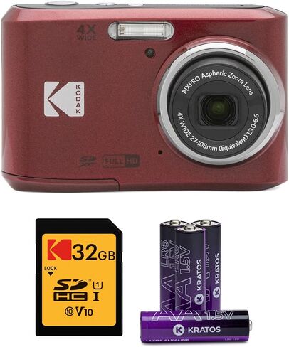 Kodak PIXPRO FZ45 Digital Camera (Black) Bundle with 32GB Class 10 UHS-I U1 SDHC Memory Card and AA High-Performance Alkaline Batteries (4-Pack) (3 Items) in Saudi Arabia