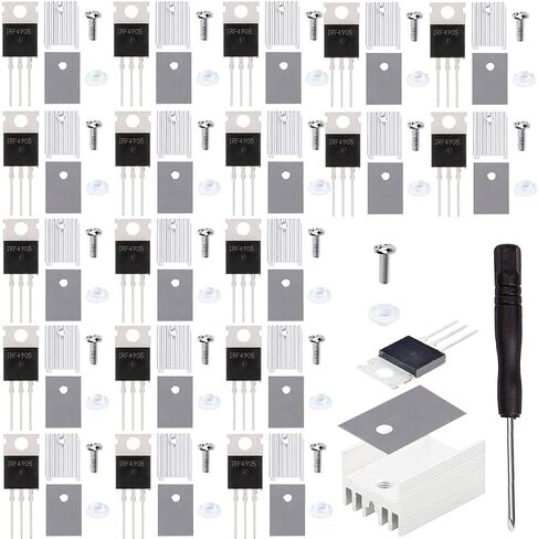 20 قطعة IRF640 IRF640N Mosfet Transistor 18A 200V IRF640NPBF N-Channel Power MOSFET TO-220AB 3Pin ترانزستورات تأثير المجال مع مشتت حراري برغي غسالة مفك سيليكون مطاطي in Saudi Arabia