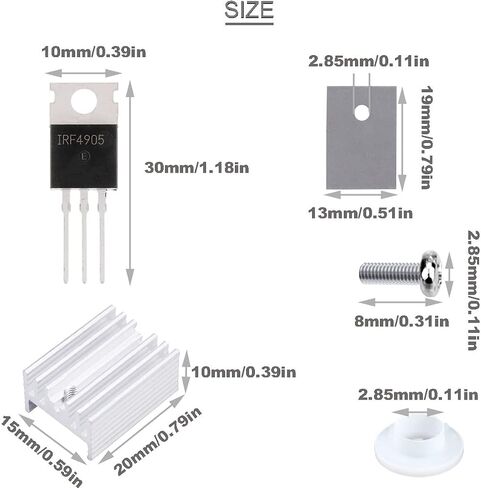 20 قطعة IRF640 IRF640N Mosfet Transistor 18A 200V IRF640NPBF N-Channel Power MOSFET TO-220AB 3Pin ترانزستورات تأثير المجال مع مشتت حراري برغي غسالة مفك سيليكون مطاطي in Saudi Arabia
