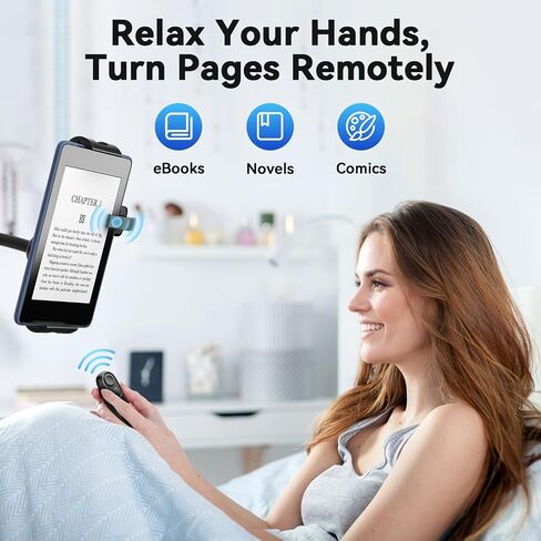 RF Remote Control Page Turner for Kindle Reading Ipad iPhone Android Tablets Surface Comics, Wireless Camera Video Recording Remote Controller, with Reading Light in Saudi Arabia