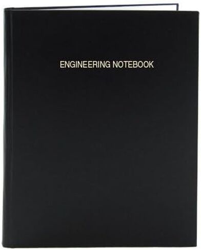 دفتر ملاحظات هندسي أسود مقاس A4 من BookFactory - 96 صفحة (تنسيق شبكة هندسية 5 مم) A4 (210 مم × 297 مم) قسم غطاء أسود مخيط دفتر مختبر هندسي متين (EPRIL-096-4GS-A-LKT4) in Kuwait