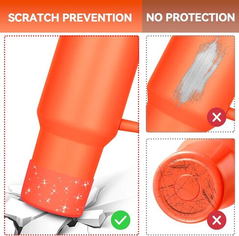 قطعتان لحذاء ستانلي، سيليكون لحذاء كأس ستانلي 20-40 أونصة وحذاء قارورة مائية 12-24 أونصة لامع لملحقات كأس ستانلي ملحقات بهلوان للواقي السفلي من ستانلي، شفاف in Kuwait