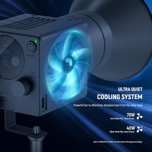 NEEWER HS60B Mini Video Light with App Control, 60W Handheld Portable Bi Color COB LED Continuous Output Lighting with 35000lux/1m 2700-6500K 0-100% PWM Dimming CRI/TLCI 97+ 12 Scenes USB Type C in Saudi Arabia