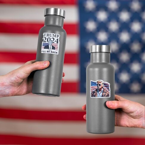 ملصقات ترامب 2024، 100 عبوة، 100 تصميم متنوع، لمسة نهائية غير لامعة من الفينيل الساتان، مقاومة للماء ومتينة، مقاومة للبهتان، مضادة للوهج، تجعل أمريكا رائعة مرة أخرى، مثالية للسيارات والنوافذ والمصدات in Kuwait