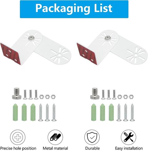 Haoyou Metal Wall Mount Bracket for Wyze Cam Pan V3/V4 Wyze Cam V4/V3 Adhesive No Drill Indoor/Outdoor Installation (2 Pack White) in Saudi Arabia