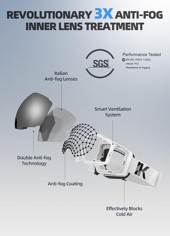 Snow Goggles, Ski Goggles for Adult Men Women Youth, Interchangeable Lens Snowboard Goggles(Frameless) in Kuwait